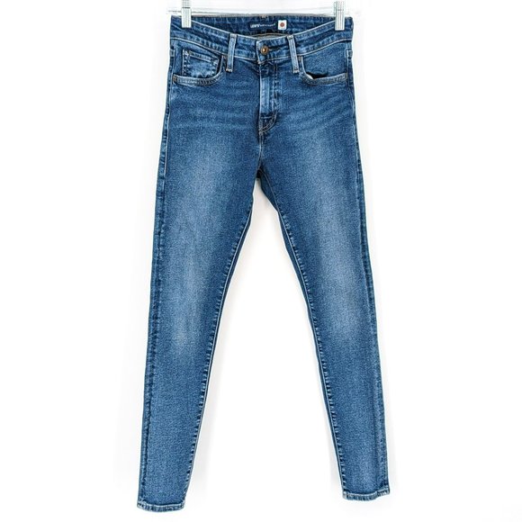 Levis Made Crafted 721 High Rise Skinny Jean 26 Medium Wash Cotton Stretch Japan - Picture 1 of 13